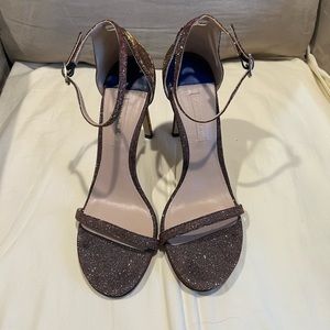 Stewart Weitzman- Nudistcurve Glitter High heel Sandals. Leather sole. Worn once